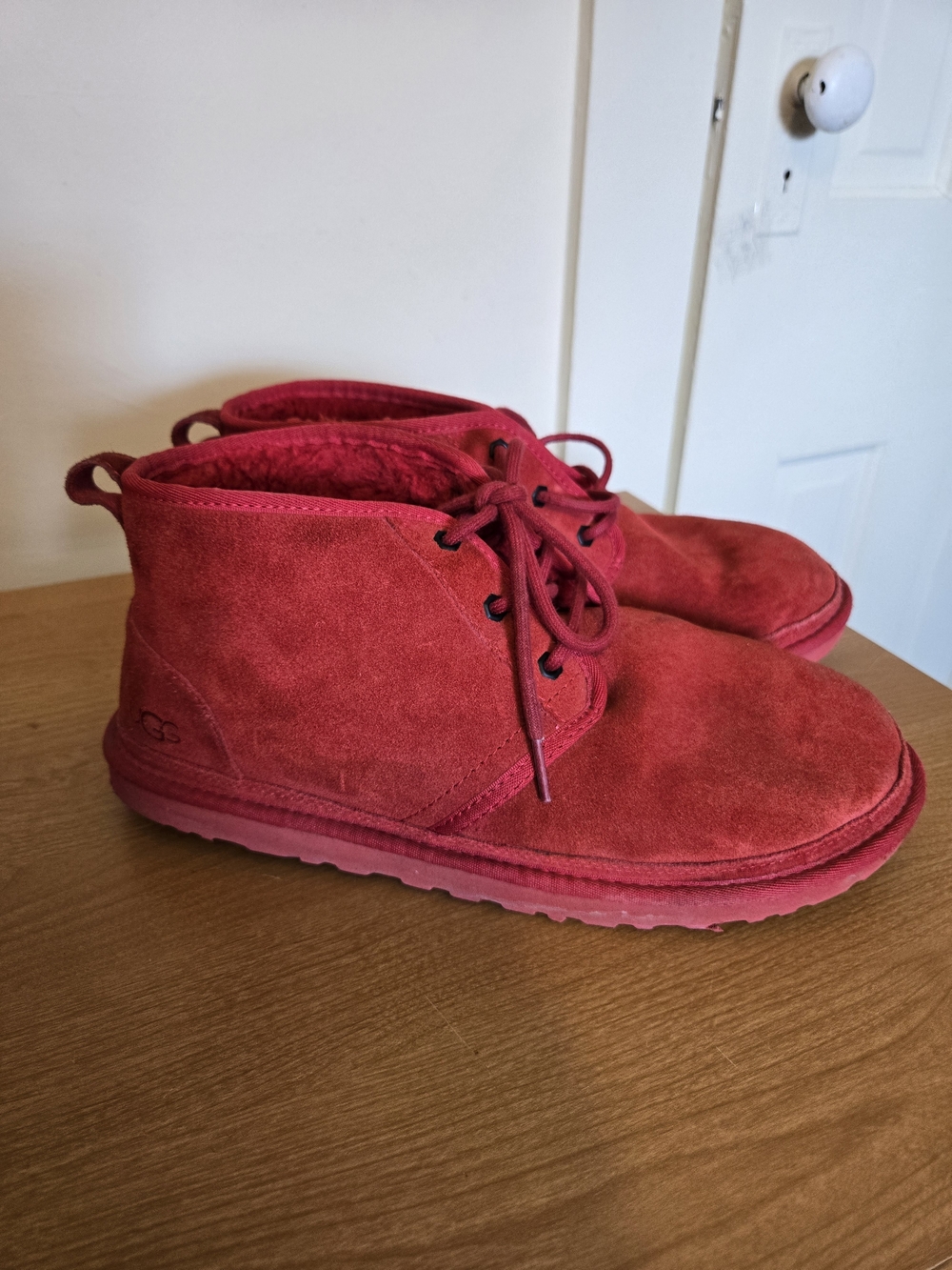 UGG Red Suede Lace-Up Chukka Boots